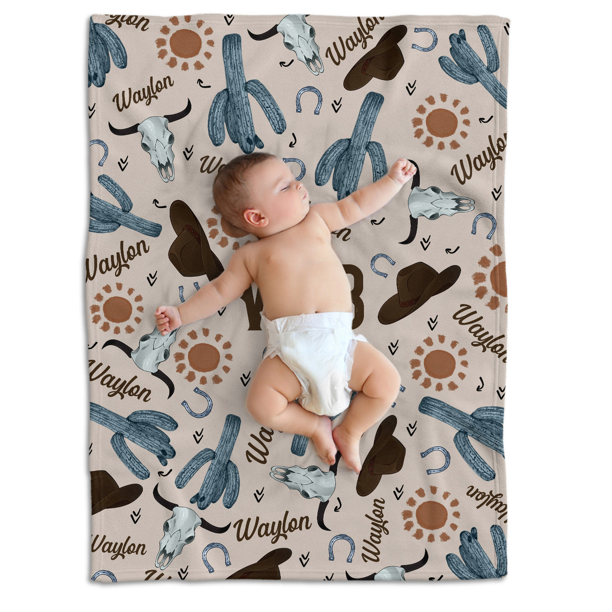 Western Baby Stuff, Personalized Baby Blankets with Name For Baby, Custom Name Baby Blanket, Swaddle Baby Blanket