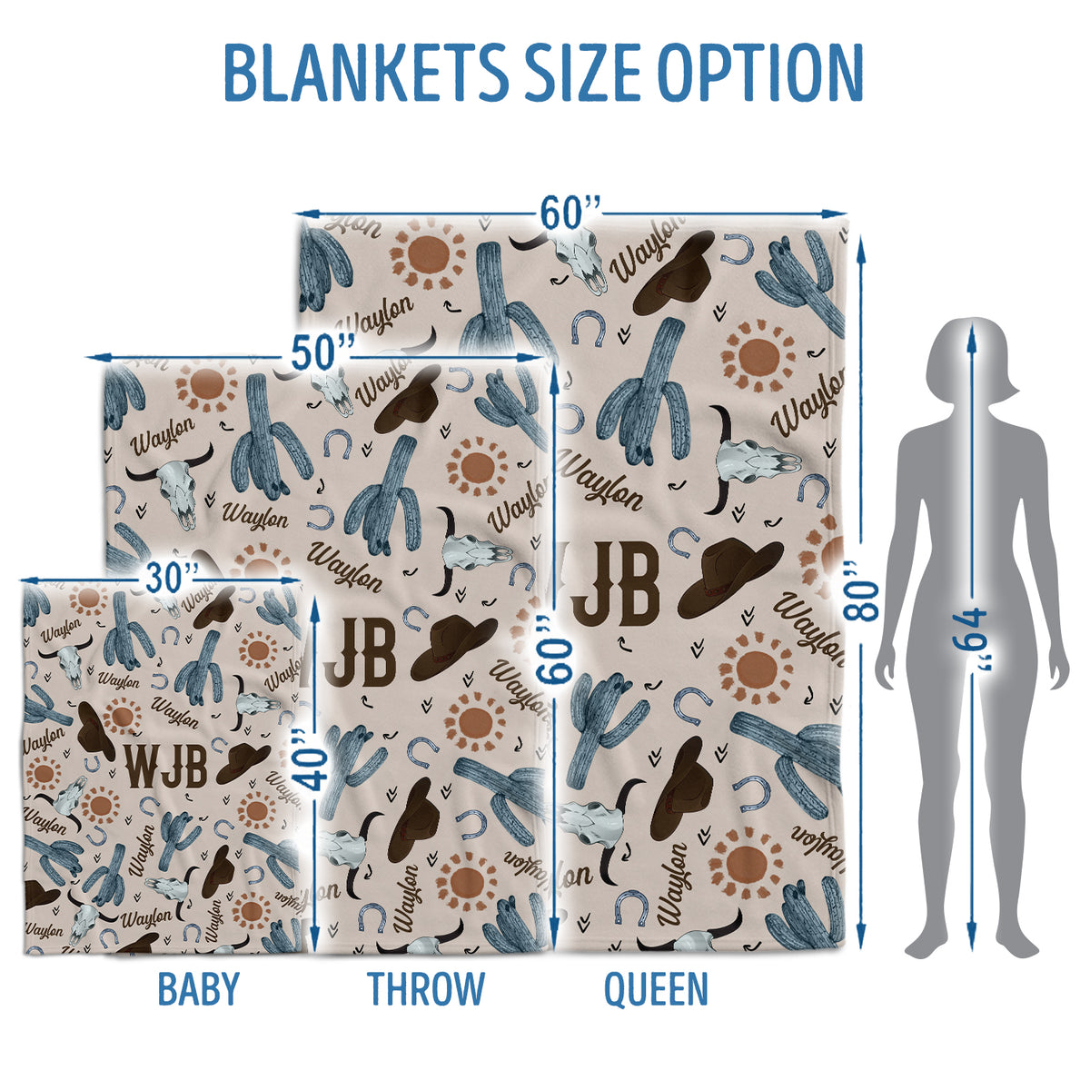 Western Baby Stuff, Personalized Baby Blankets with Name For Baby, Custom Name Baby Blanket, Swaddle Baby Blanket