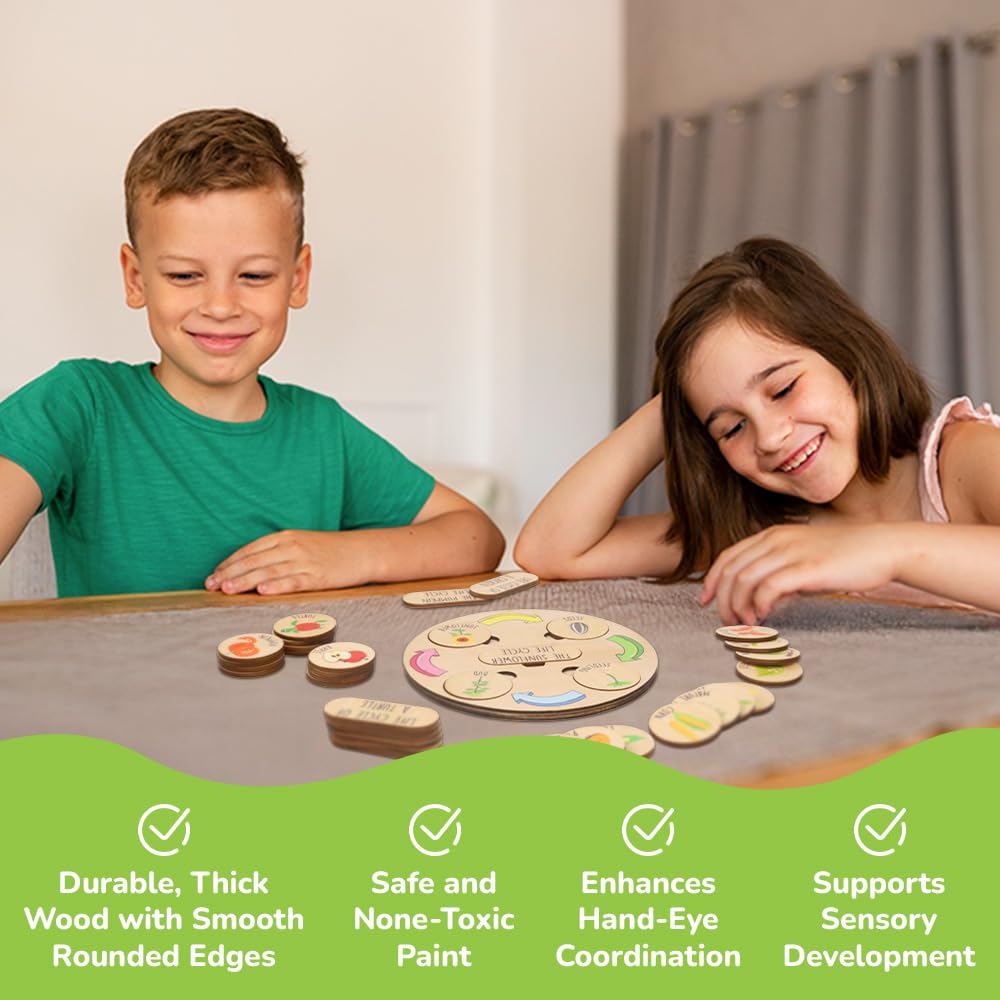 Wooden Life Cycle Puzzle Tray for Kids, Animal, Educational Toys Puzzle Board For Toddlers, Classroom Toys For Boys and Girls