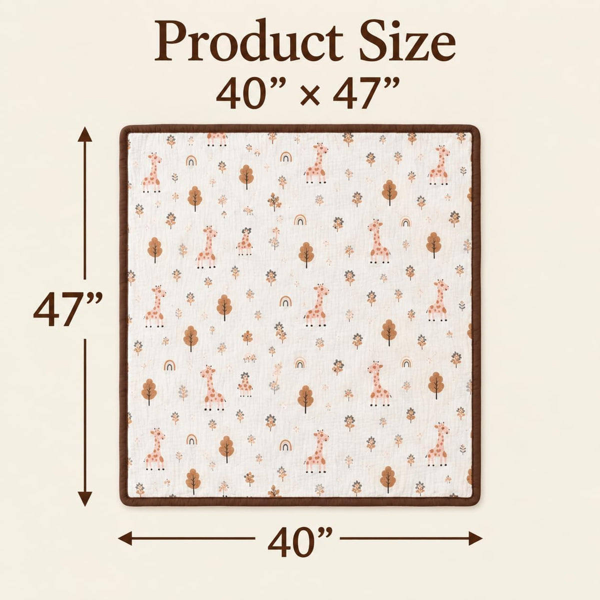 LilaLand Personalized Baby Blanket - Brown / Giraffe / Woodland - detail 4