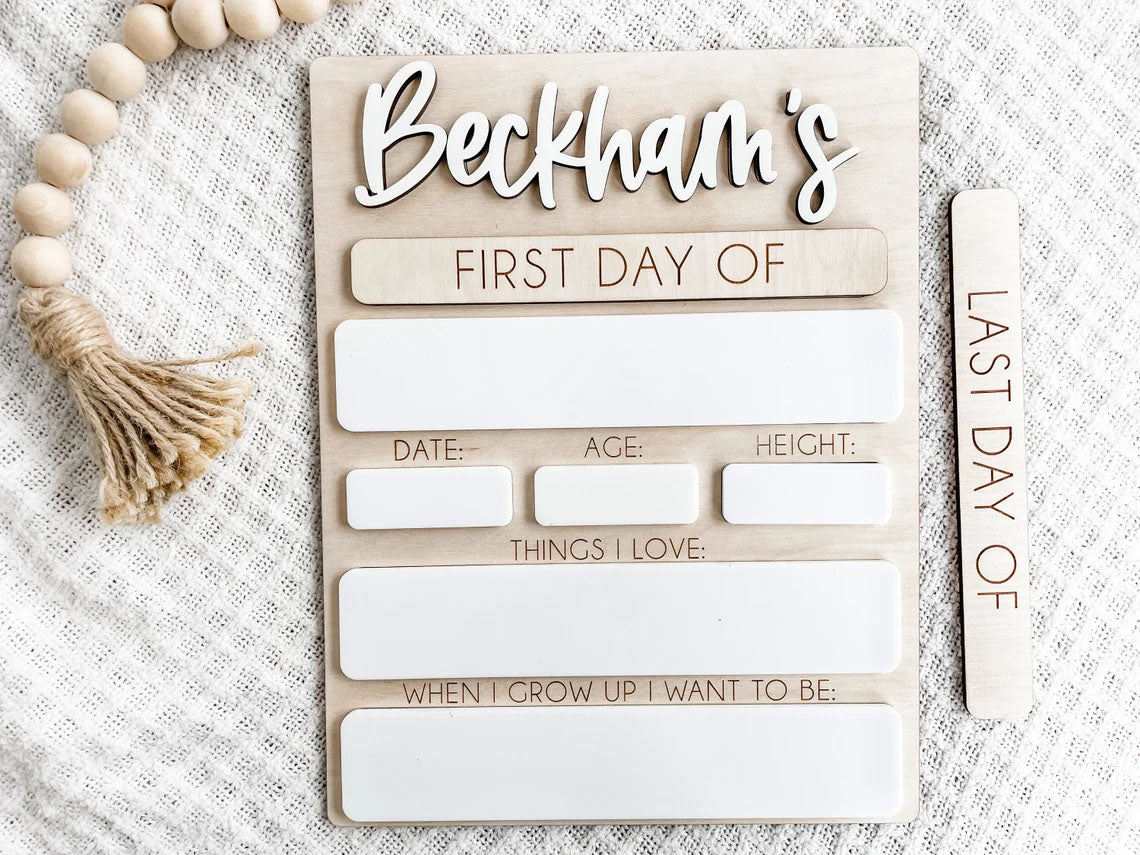 Customized Back To School Sign, First And Last Day of School Sign, Photo Prop For Kids