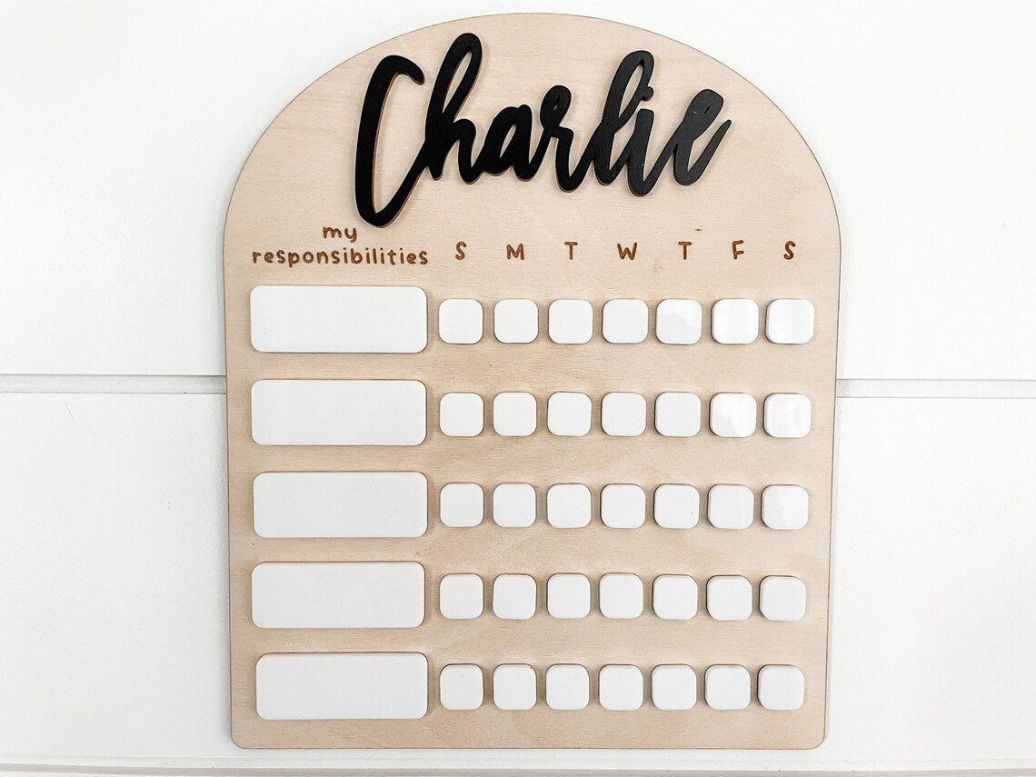 Personalized Kids Routine Chart, Chore Chart for Kids