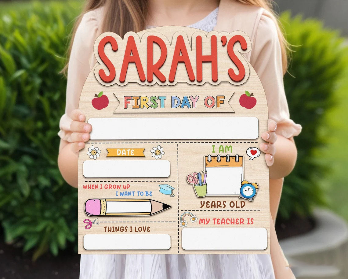 Customized First And Last Day School Sign, Back to School Sign, Kindergarten 1st Day of School Sign