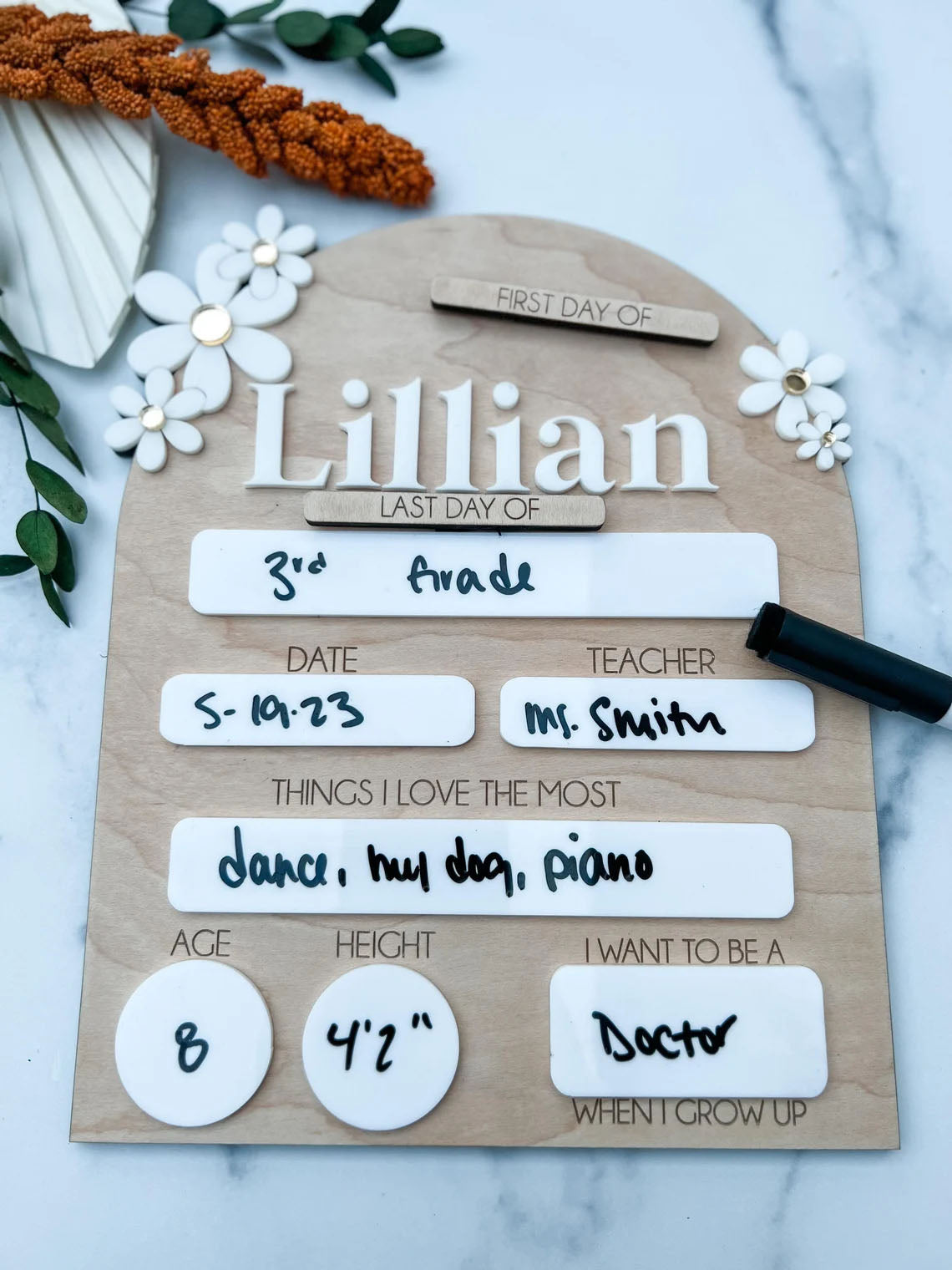 Wooden Board First Day Last Day Subject to Change, Back to School Gift