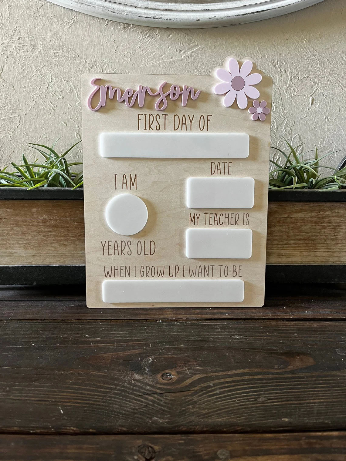 Personalized Sign For First/Last Day of School, Back To School Gift For Kids, Photo Prop