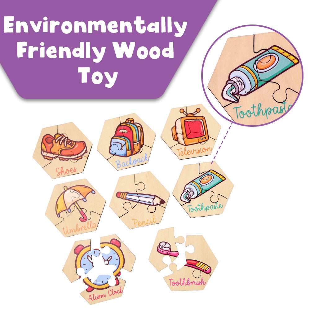 Toddler Wooden Puzzles 15-Piece Learning Set for Ages 2+