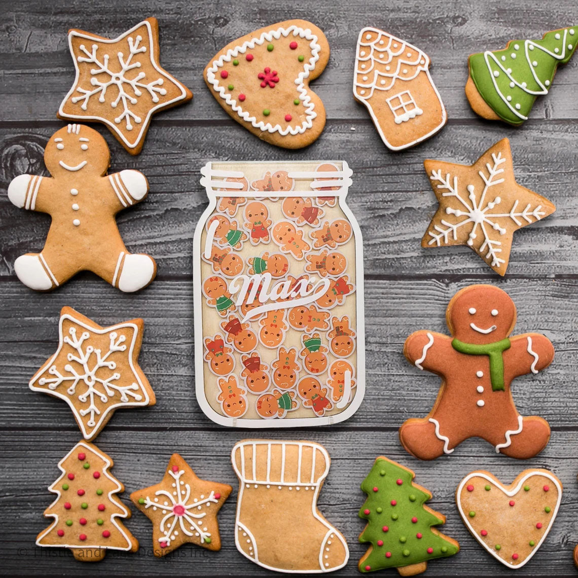 Gingerbread Man Jar Reward Jar Tokens, Personalized Reward Jar Magnet