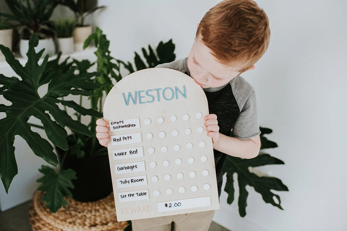 Customized Daily Chore Chart, Allowance Chart for Kids