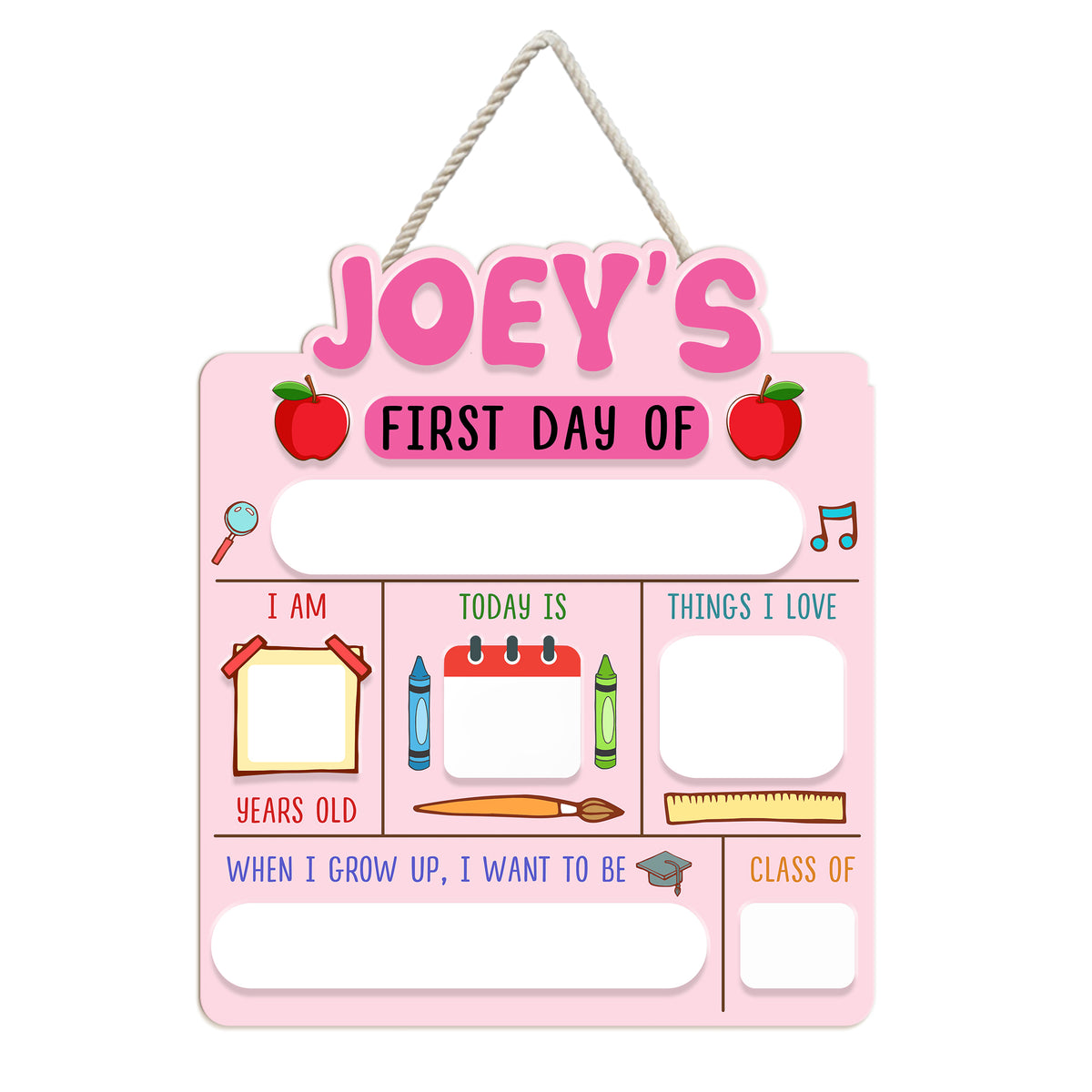 Personalized Wooden School Board Gift Student, First & Last Day of School Board, Kindergarten Sign for Toddler, Gift For Kids
