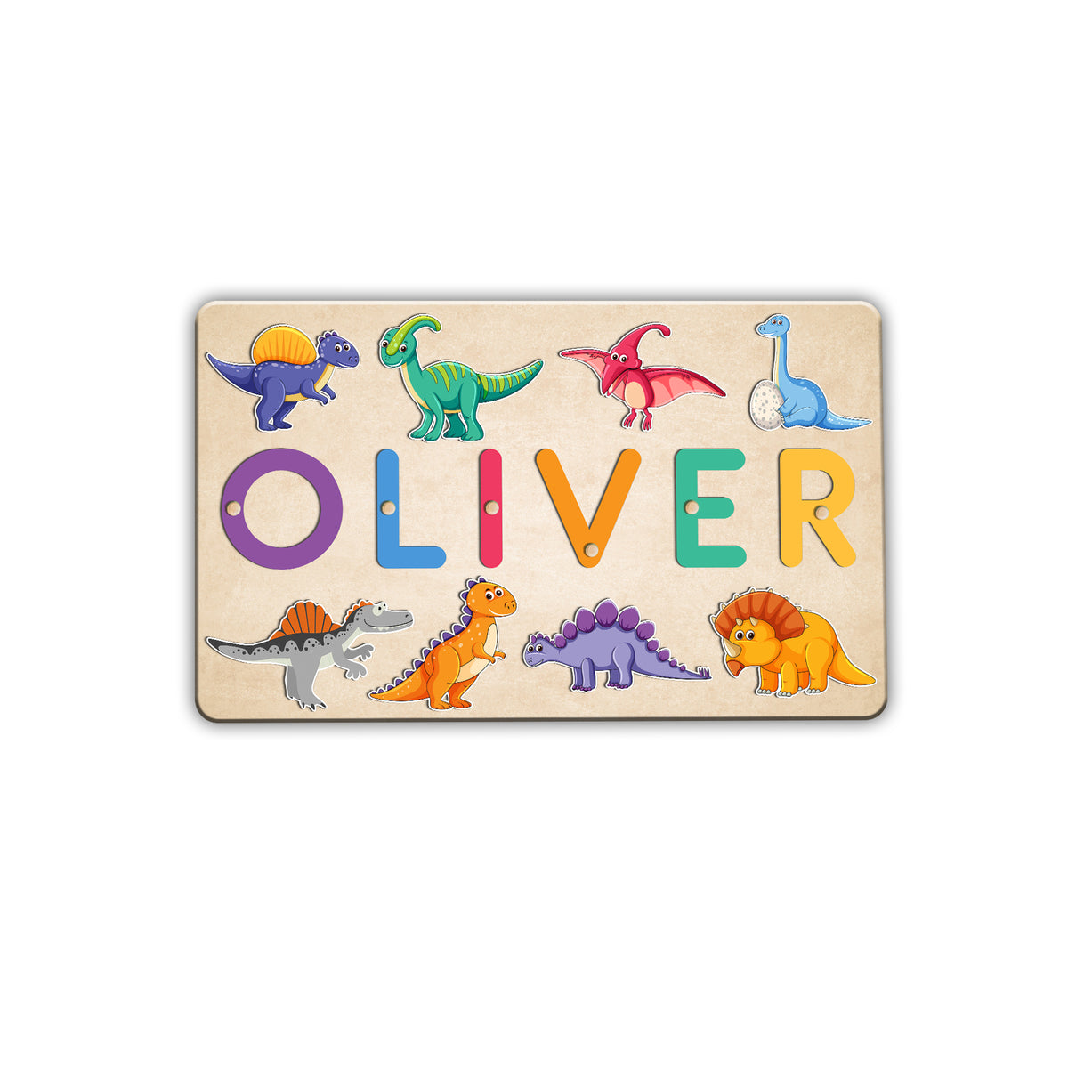 Personalized Dinosaur Toys Name Puzzle: Wooden 1st Birthday & Christmas Gift