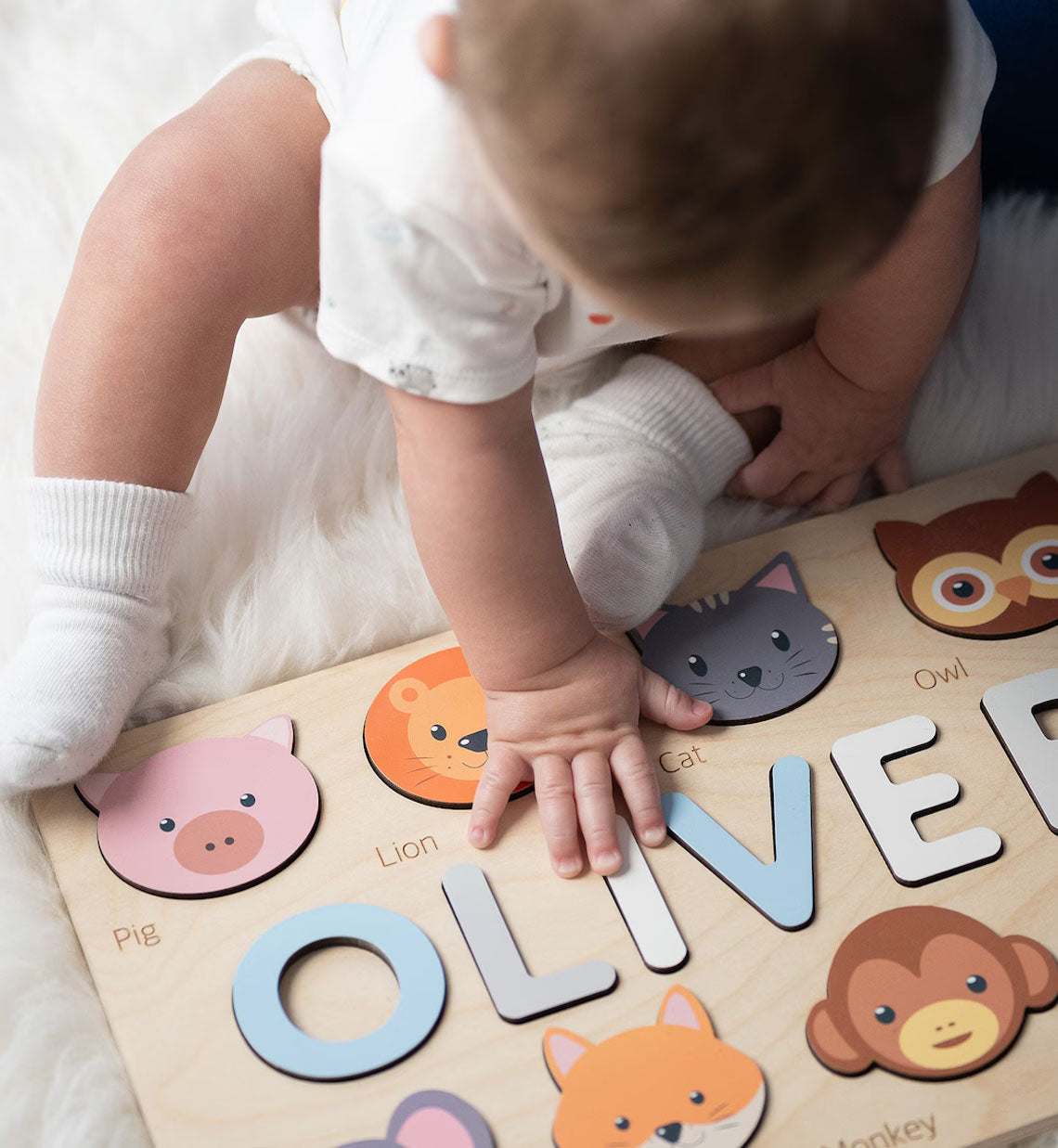 Personalized Montessori Toys Gifts for 1 Year Olds Name Puzzles, Photo Prop