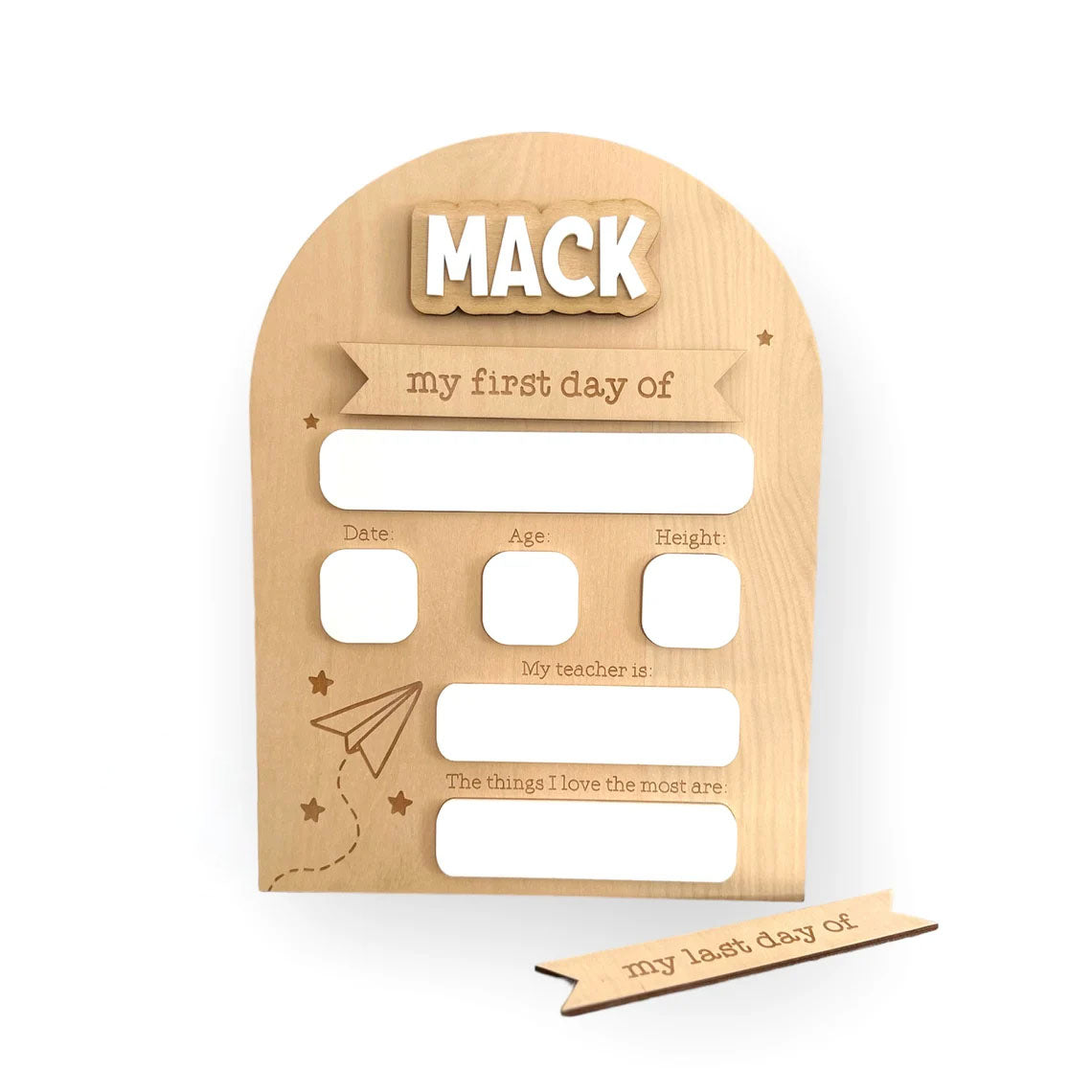 My First/Last Day of Personalised Laser Engraved Back to School Board