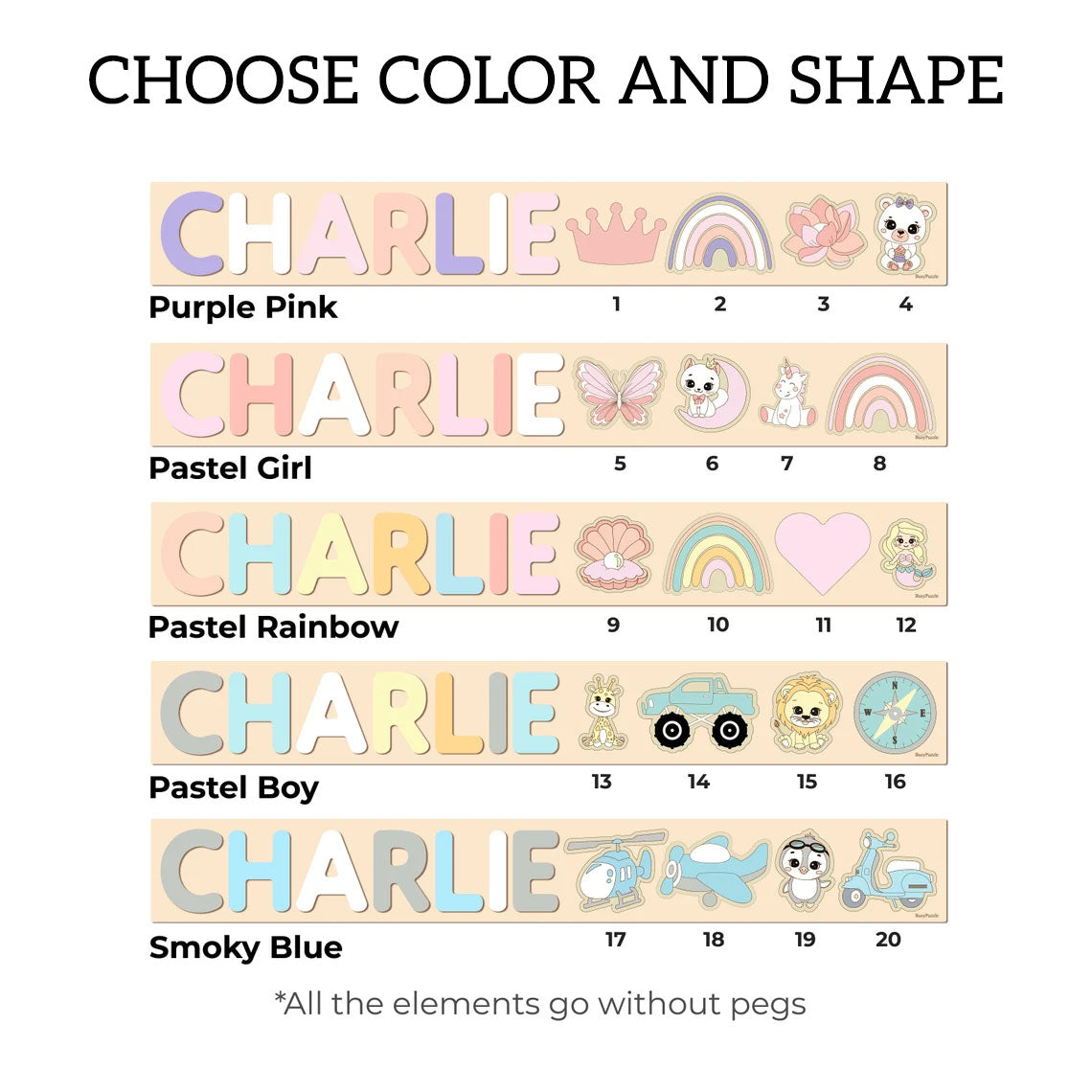 Name Puzzle With Additional Elements, Personalized baby gifts, Montessori Toys Board Custom Name