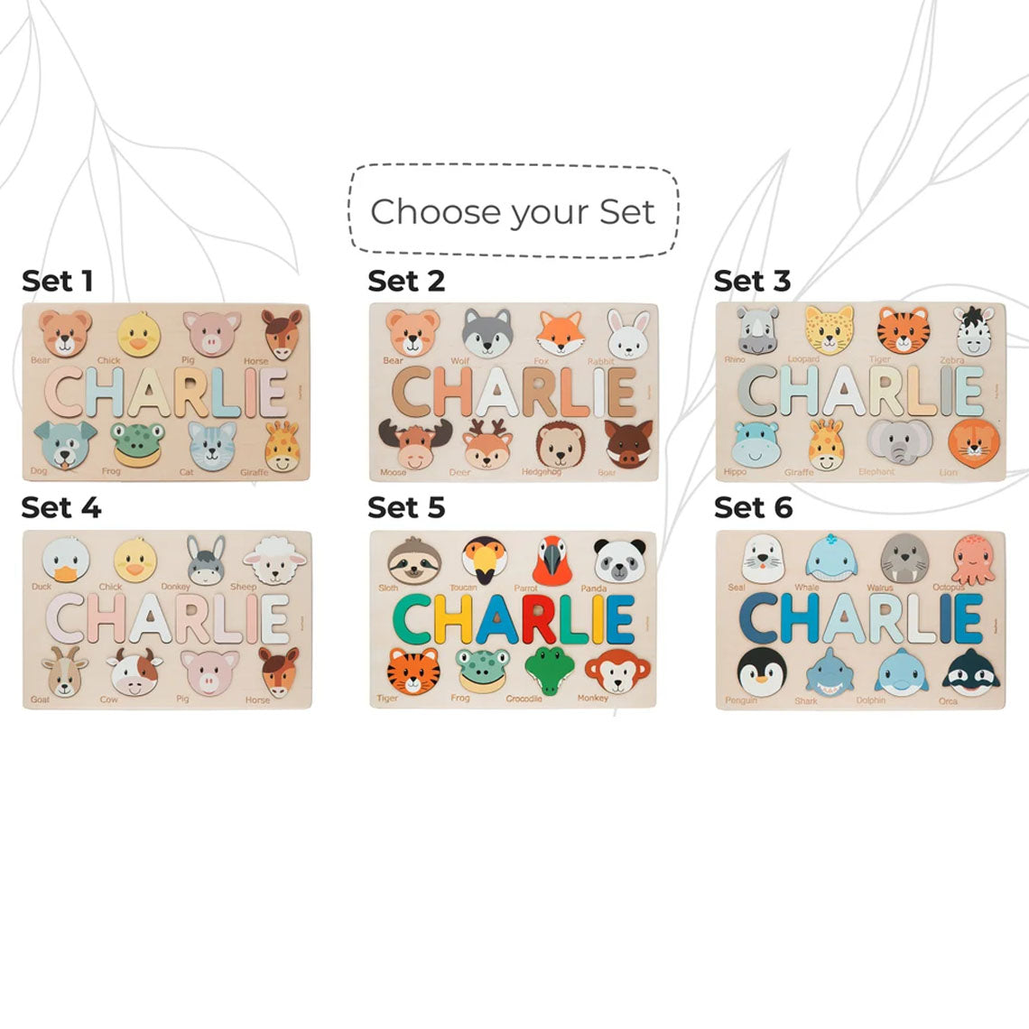 Name Puzzle With Animals, Montessori Toys For Kids