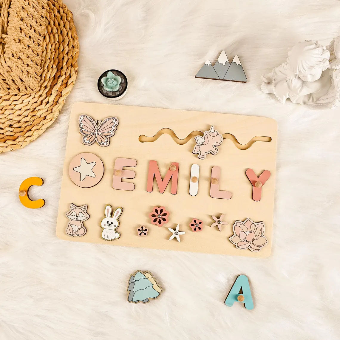 Personalized Baby Name Busy Board Puzzles For Learning And Play