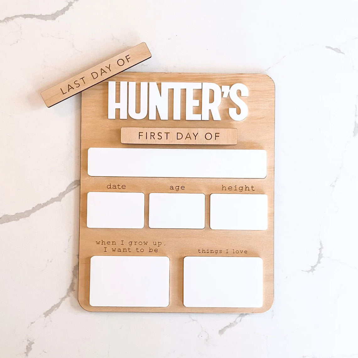 Personalized Back To School Board, Interchangeable First And Last Day