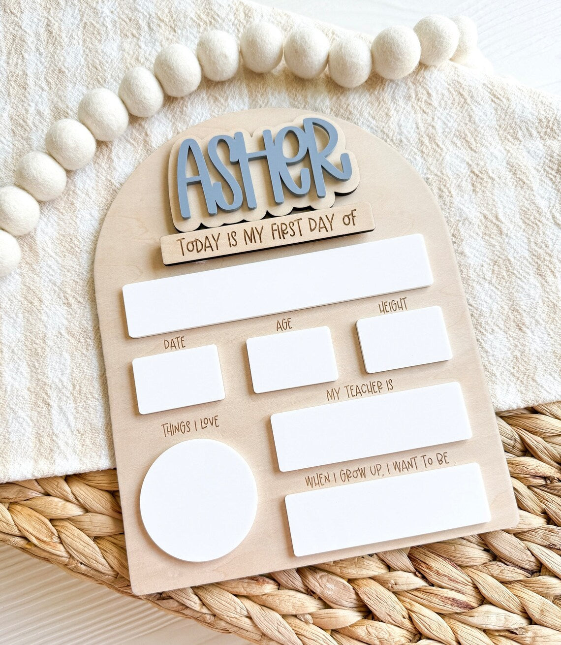 Personalized Editable First Day Of School Sign, Back To School Photo Prop