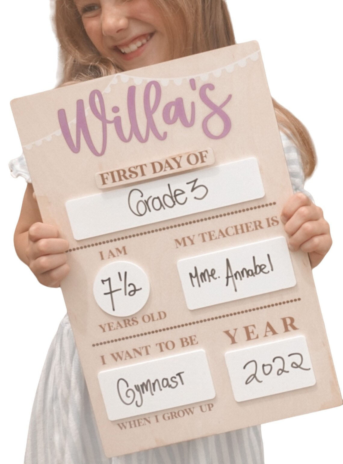 Personalized First Day Of School Sign, Back to School Photo Prop