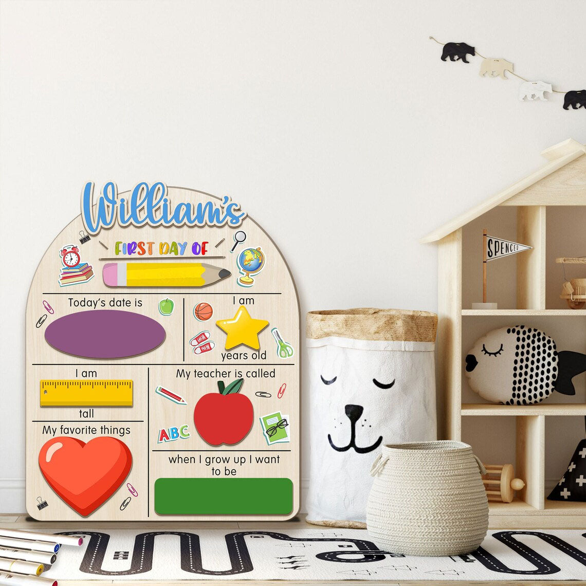 Personalized First & Last Day Of School Wooden Sign, Back To School Sign For Kids