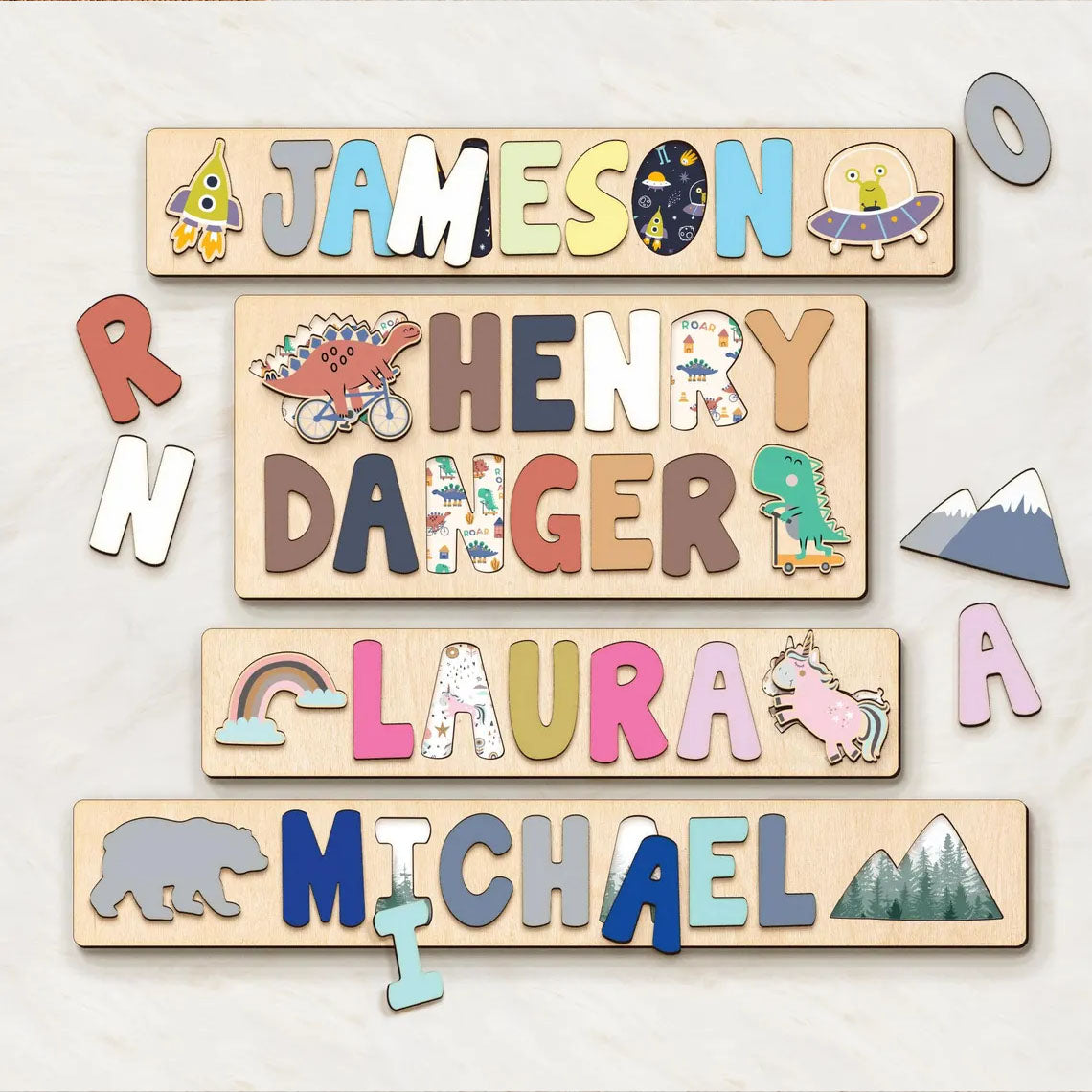Personalized Name Puzzle Gift Baby Boy And Girl, Montessori Toys Of Kids