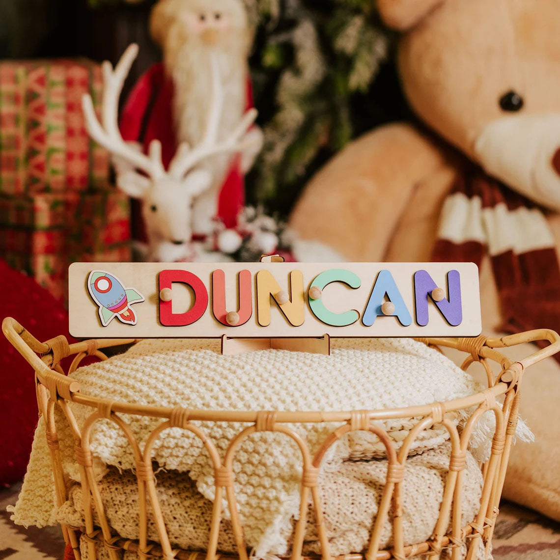 Personalized Name Puzzle With Pegs, Custom Montessori Toys, Back To School Gift
