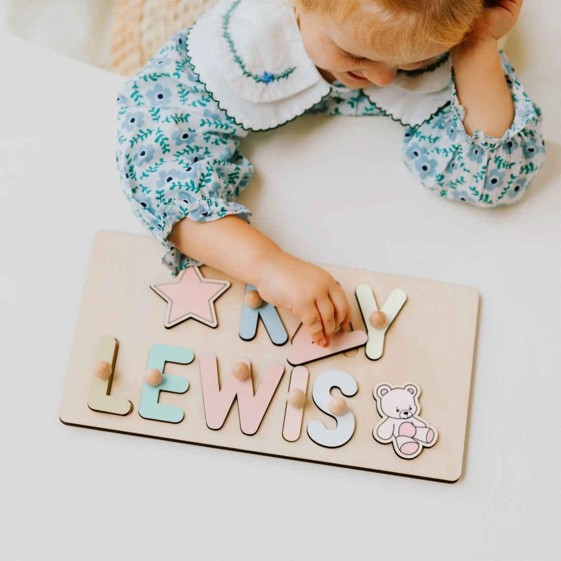 Personalized Name Puzzle With Pegs, Custom Montessori Toys, Back To School Gift