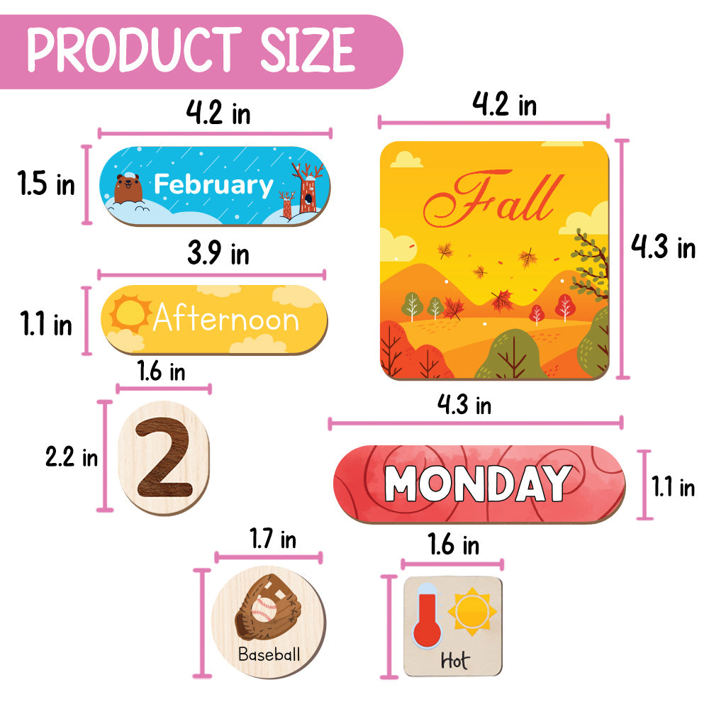 Wooden Daily Routine Chore Chart, Kid Calendar, Toddler Routine Chart, Behavior Chart For Kids