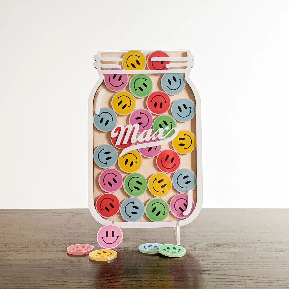 Smiley Face Jar Reward Jar Tokens, Personalized Reward Jar, Reward System
