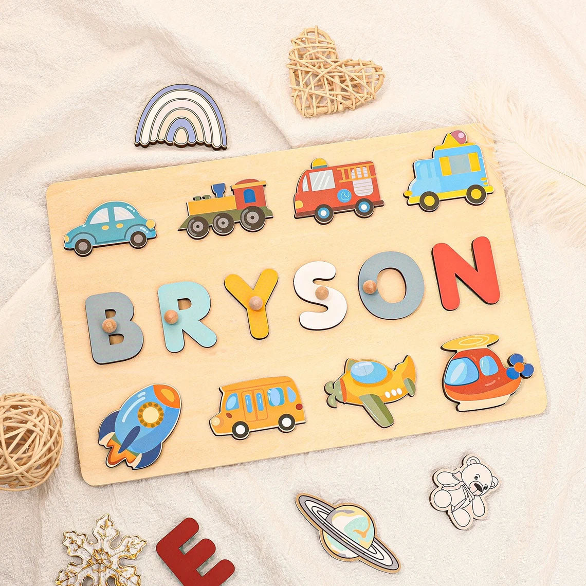 Transportation Personalized Busy Board Puzzles For Learning And Play, Montessori Toys Of Kids