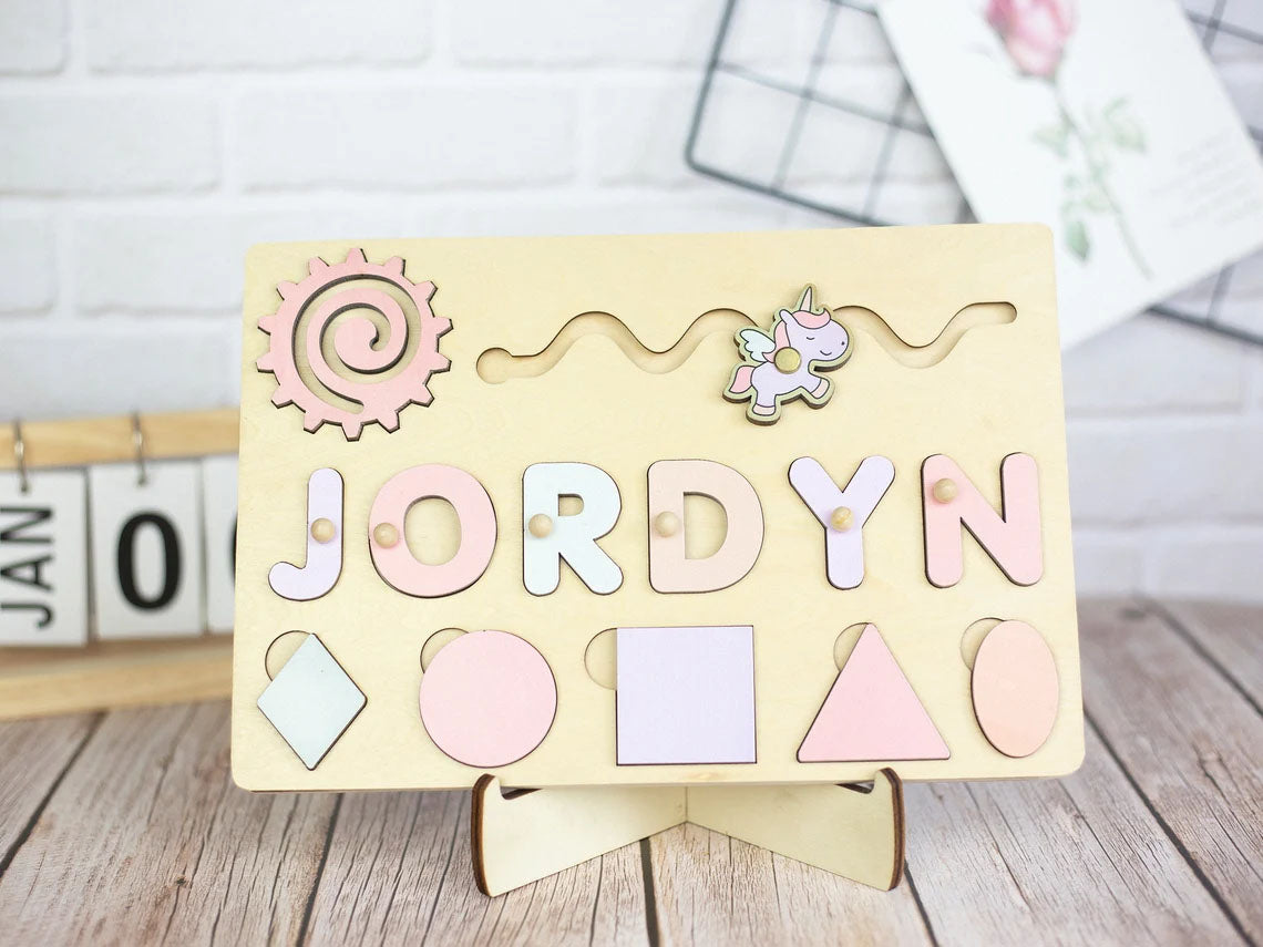 Wooden Name Puzzle, Baby Nursery Decoration For Kids, Montessori Toys Of Kids