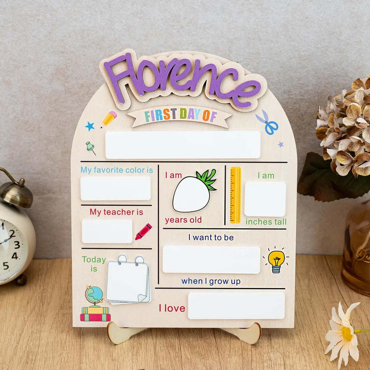 Back to School Sign, Kindergarten 1st Day of School Sign,Last Day of School Sign, School Board Custom Name