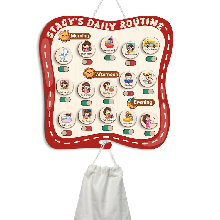 Personalized Toddler Routine Chart, Daily Responsibility Chart For Boys, Girls, Toddler Routine Board