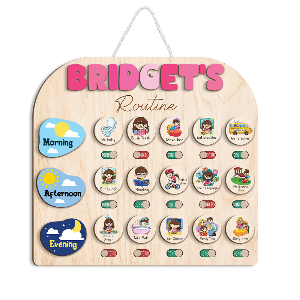 Toddler Routine Chart For Kids, Kids Checklist Chart Of Chores For Kids With Custom Name