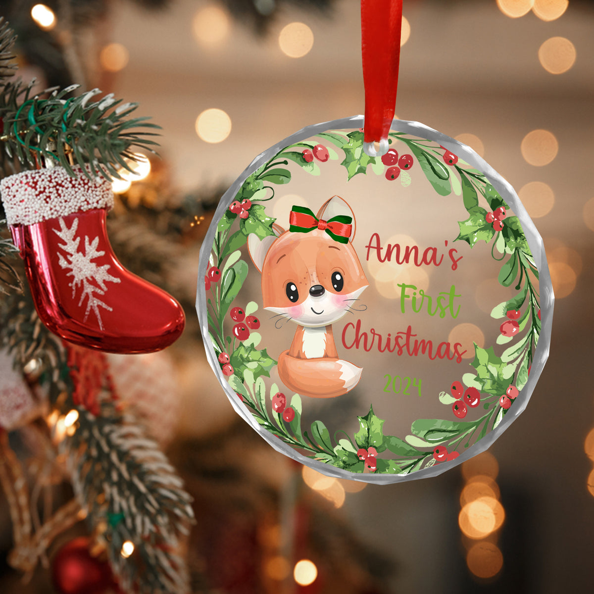 Baby's First Christmas Ornament Personalized Keepsakes Boy & Girl Names