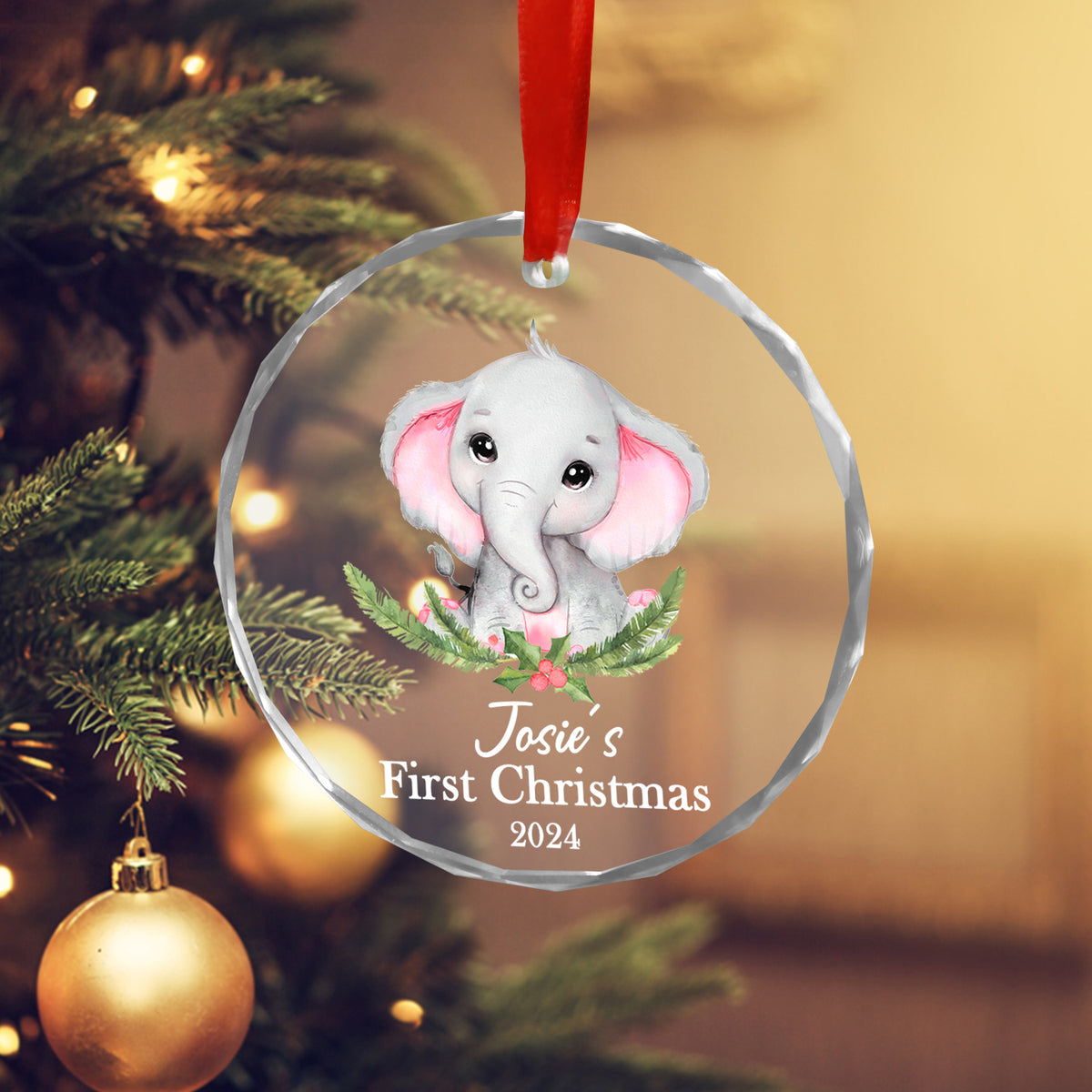 Baby Girl's First Christmas Ornament Personalized Name Keepsakes