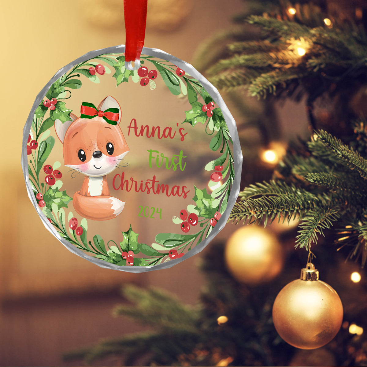 Baby's First Christmas Ornament Personalized Keepsakes Boy & Girl Names