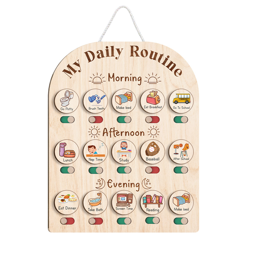 Toddler Routine Chart For Kids, Visual Schedule, Morning Bedtime Routine Chart for Toddlers