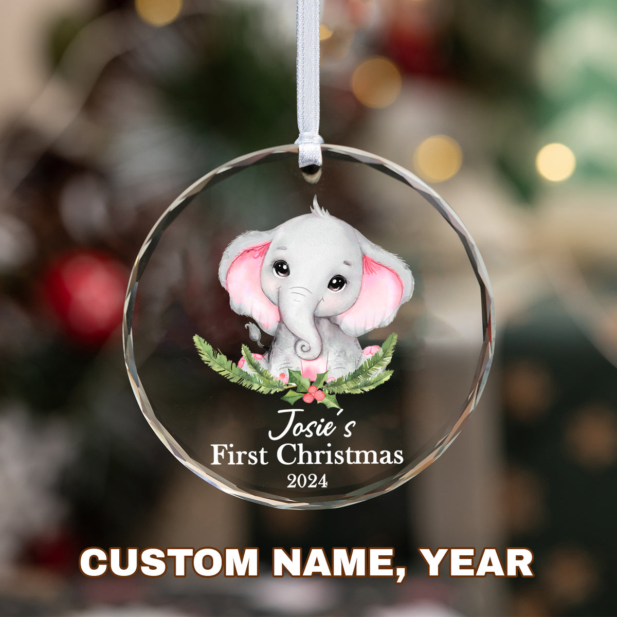 Baby Girl's First Christmas Ornament Personalized Name Keepsakes