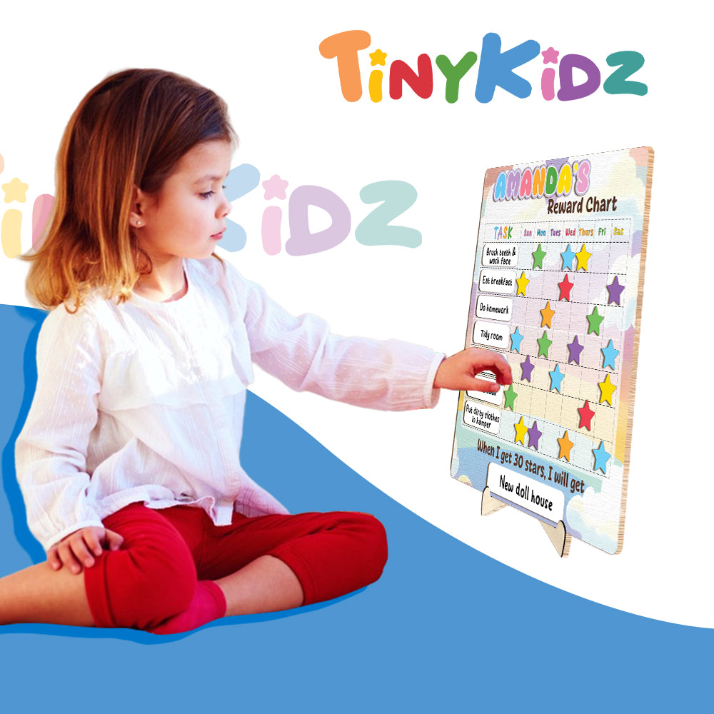 Personalized Wooden Chore Chart For Kids, Daily Routine Custom Name, Morning Routine Chart For Toddler