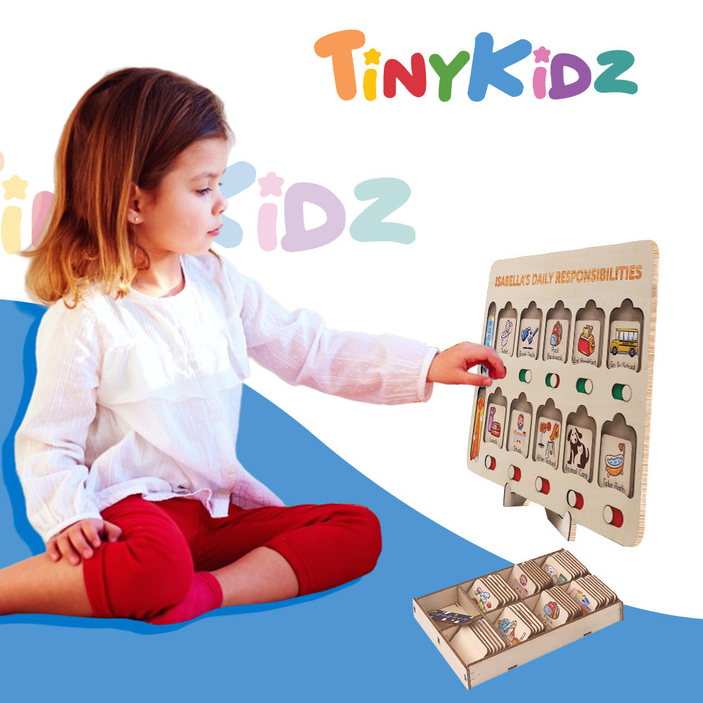 Personalized Kids Wooden Chore Chart List For Kids Custom Name