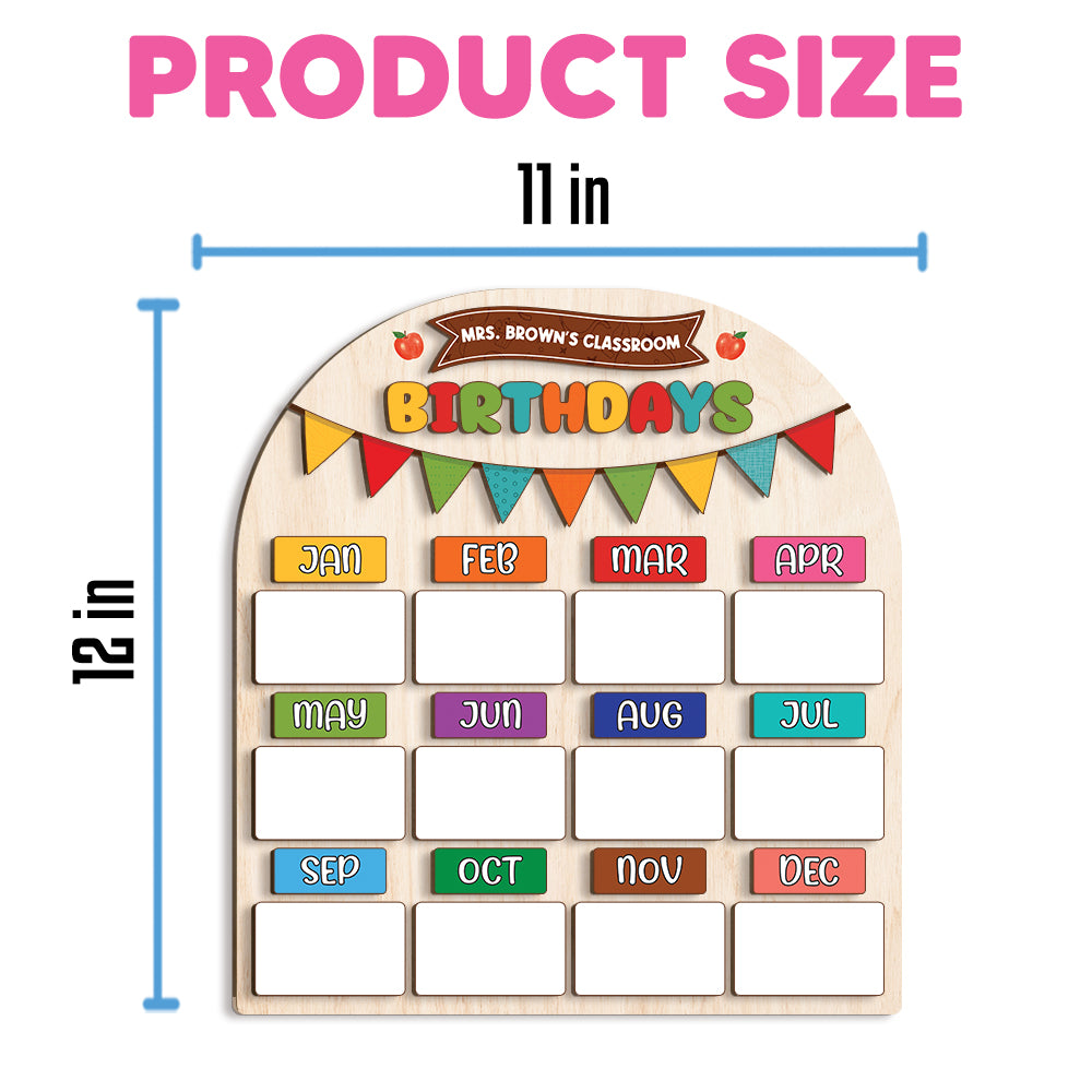 Personalized Wooden Birthday Chart Poster for Classroom, Birthday Calendar Class Birthday Chart Posters, Family Birthday Board, Back To School Teacher Supplies