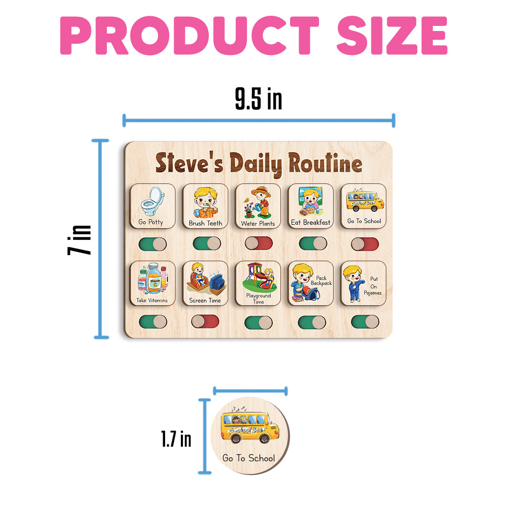 Visual Schedule For Kids With Autism, Wooden Routine For Kids, Chore Chart For Kids, Chore Chart for Toddlers 3-5