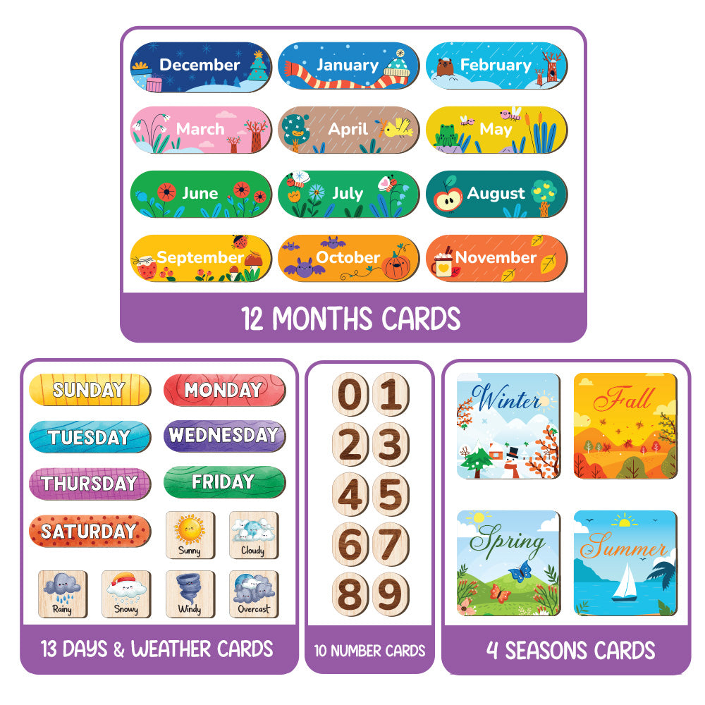 Wooden Daily Routine Chore Chart, Kid Calendar, Toddler Routine Chart, Behavior Chart For Kids