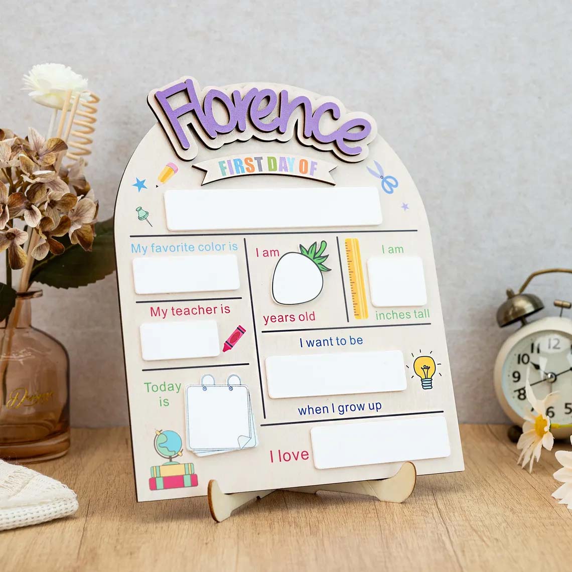 Back to School Sign, Kindergarten 1st Day of School Sign,Last Day of School Sign, School Board Custom Name