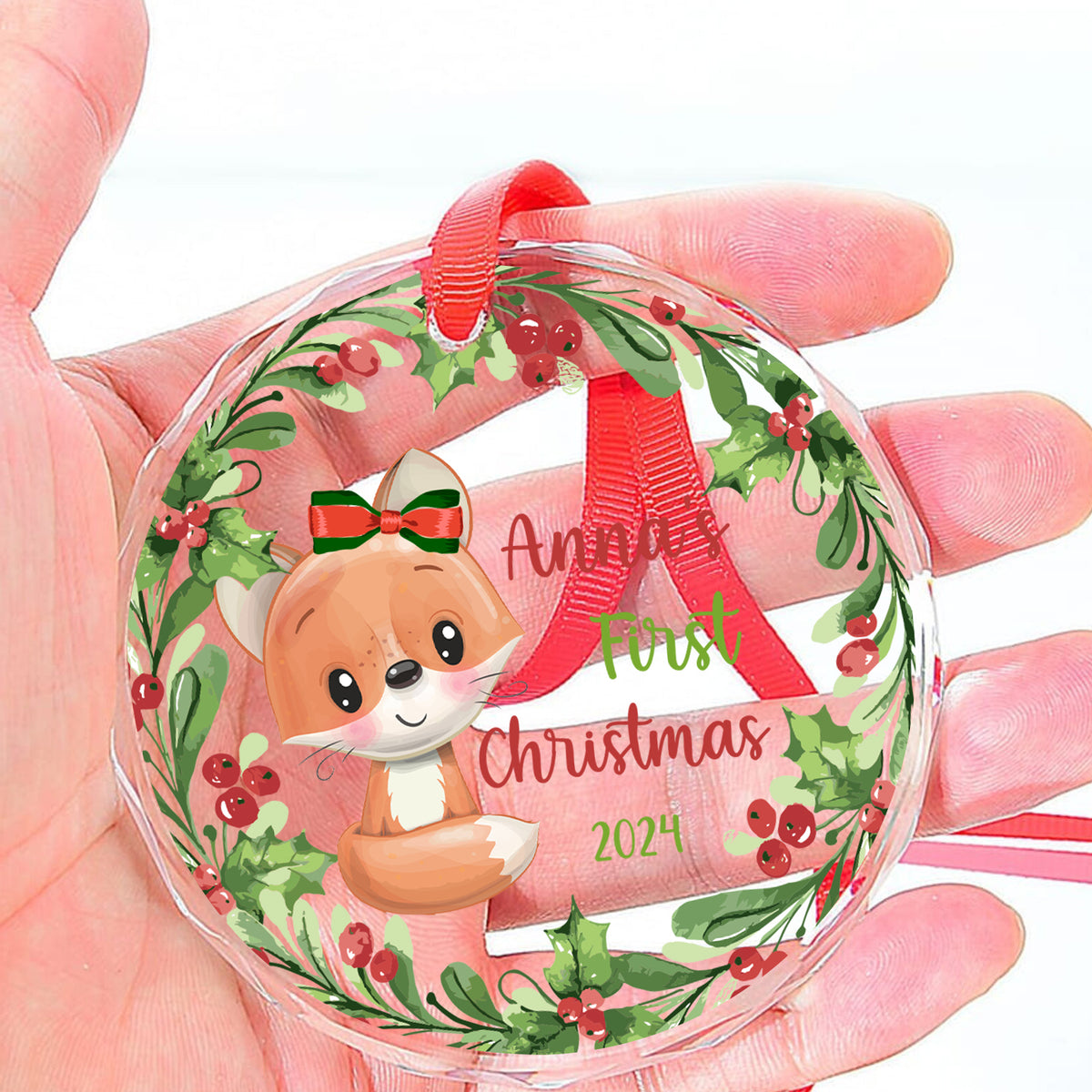 Baby's First Christmas Ornament Personalized Keepsakes Boy & Girl Names