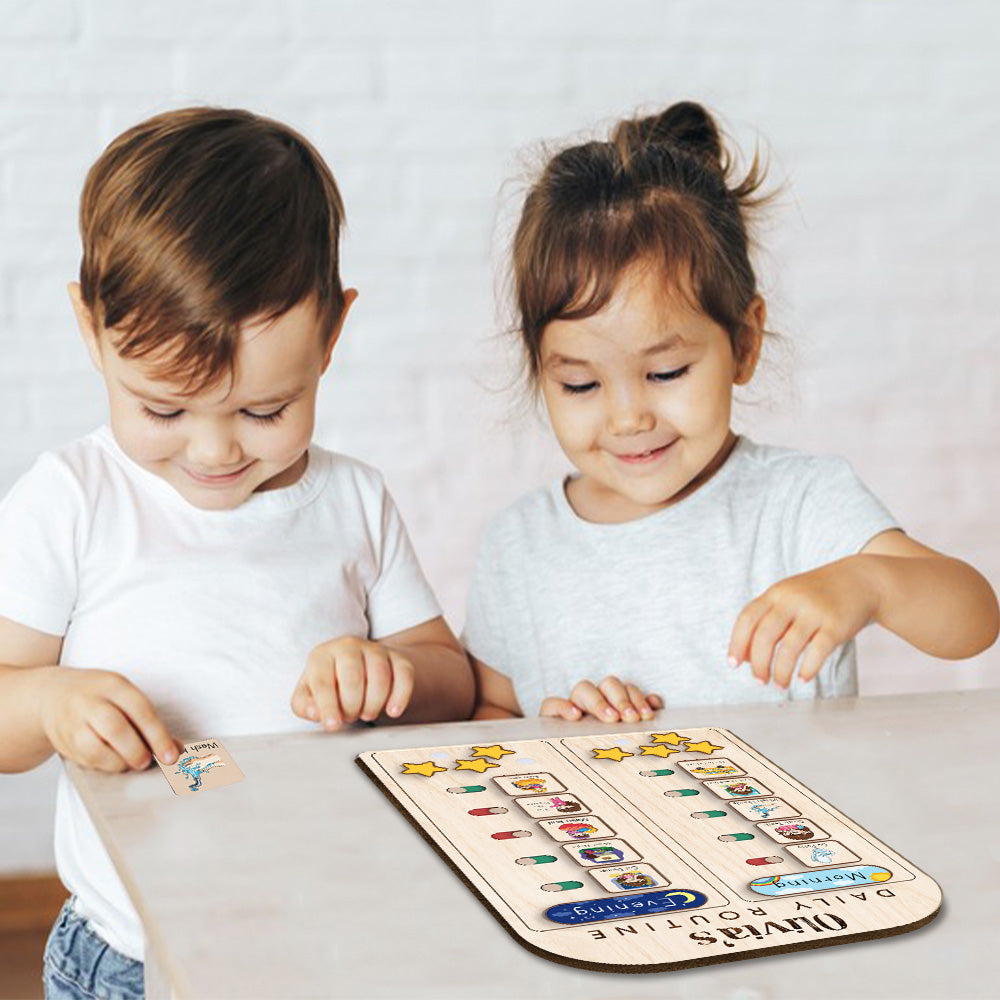 Kids Daily Routine With Stars, Chore Chart For Boys Girls Custom Name, Gift For Kids