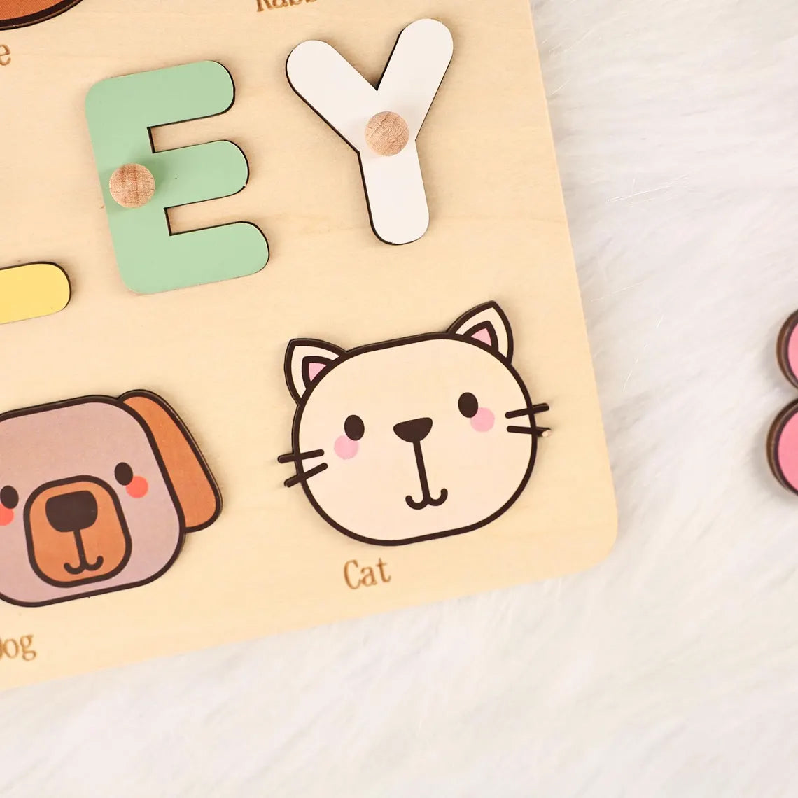 Animal Wooden Busy Board Puzzle, Personalized Name Puzzle Toy, Custom Gifts for Kids, Wooden Toys for Baby, Toddler Gift