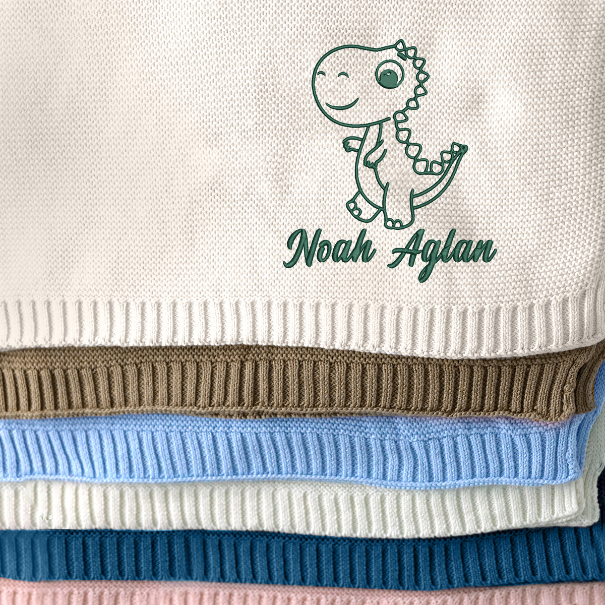 Animals Baby Blankets Embroidered, Personalized Baby Blanket for Boys Girls, Custom Baby Name Blankets, Embroidery Blankets