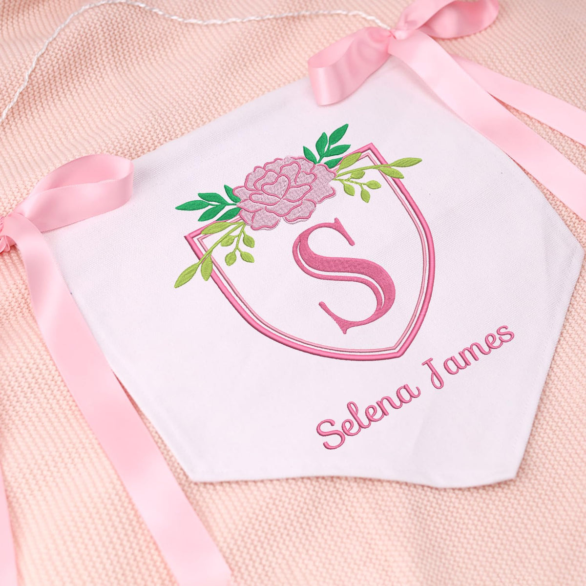 Baby Banner with BOWs, Personalized Baby Annoucement Sign, Baby Hospital Name Sign, Canvas Hanging Pennant Flag Baby Banner, Great gift for baby