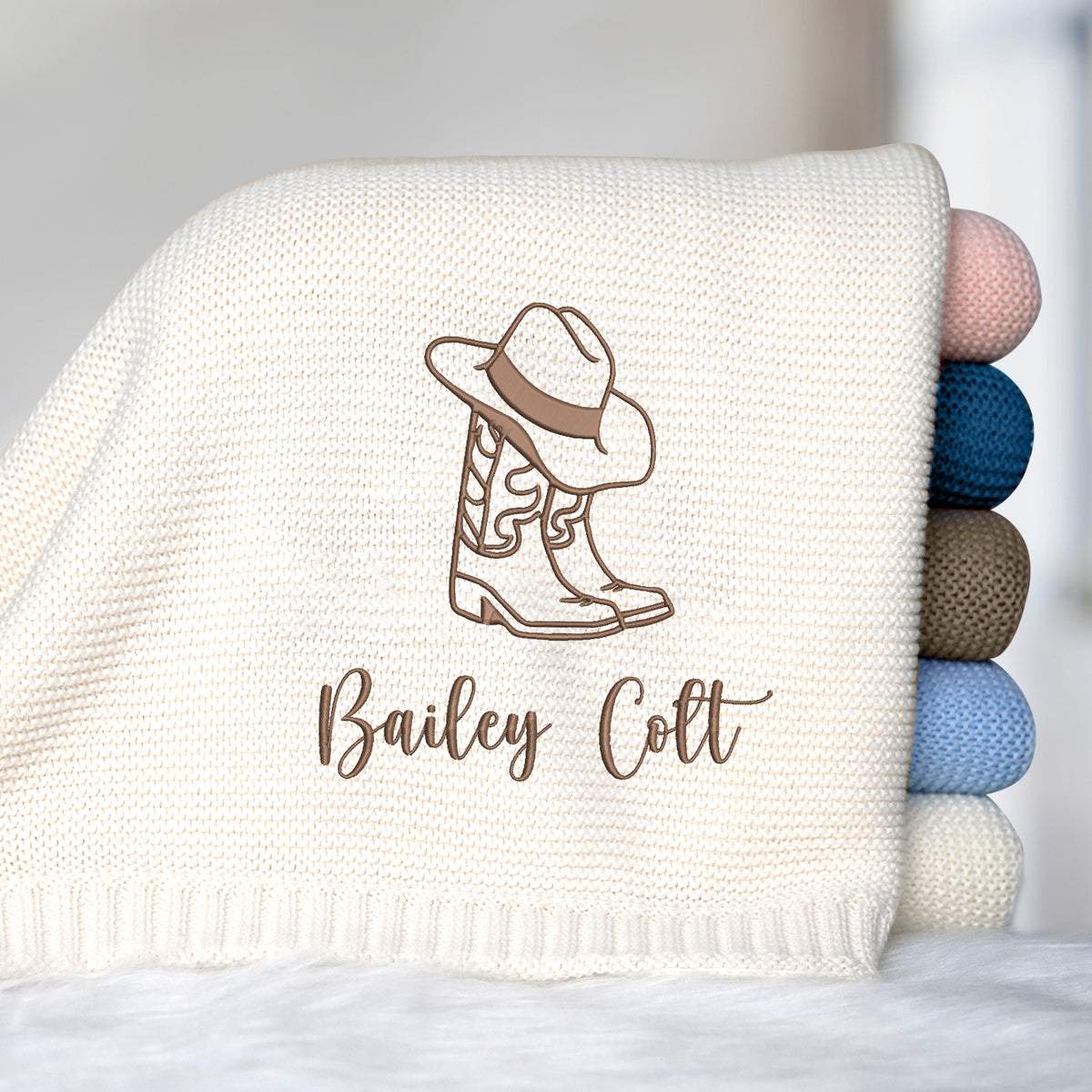 Baby Blankets Embroidered Name, Western Baby Stuff, Personalized Baby Blanket for Boys Girls, Custom Baby Name Blankets, Gift For Baby
